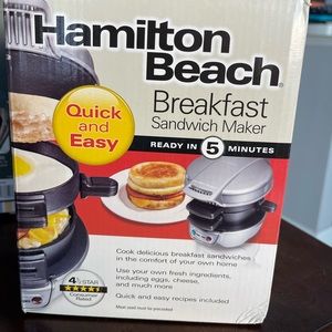 NEW HAMILTON BEACH BREAKFEST SANDWICH MAKER